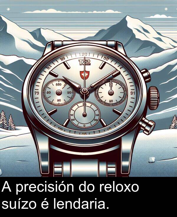 reloxo: A precisión do reloxo suízo é lendaria.
