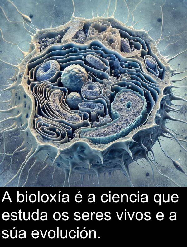 seres: A bioloxía é a ciencia que estuda os seres vivos e a súa evolución.