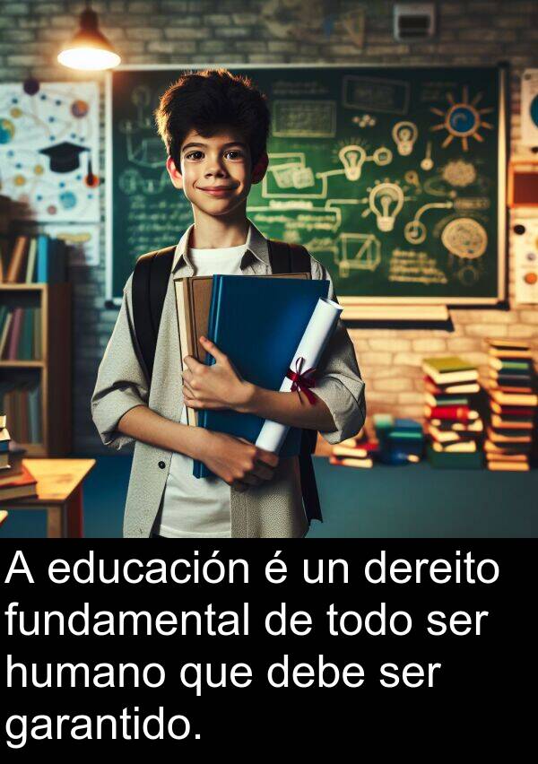 fundamental: A educación é un dereito fundamental de todo ser humano que debe ser garantido.