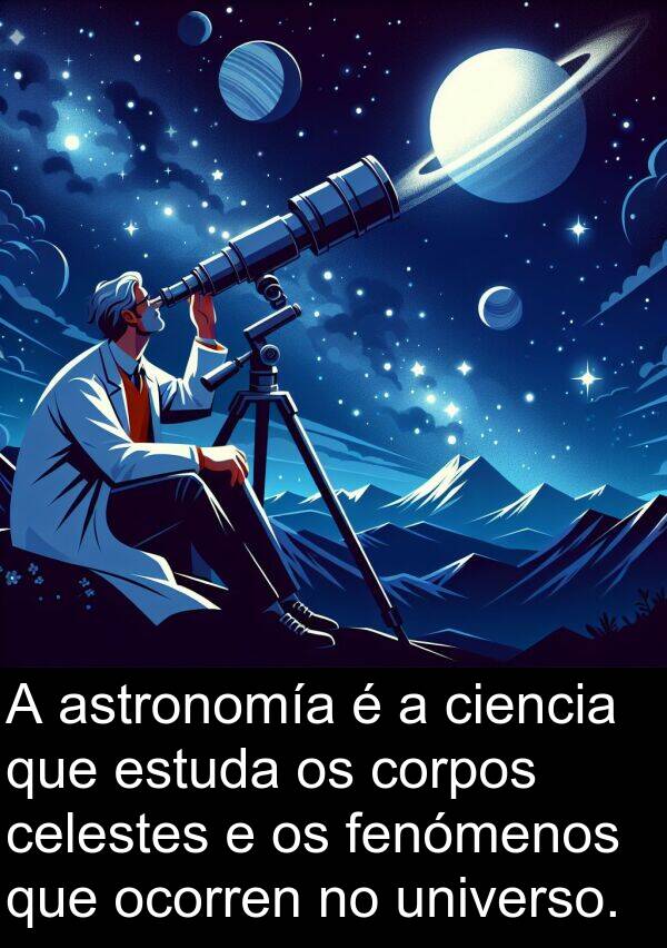 estuda: A astronomía é a ciencia que estuda os corpos celestes e os fenómenos que ocorren no universo.