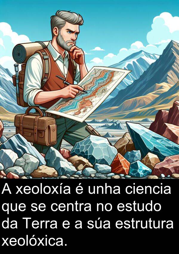 estrutura: A xeoloxía é unha ciencia que se centra no estudo da Terra e a súa estrutura xeolóxica.