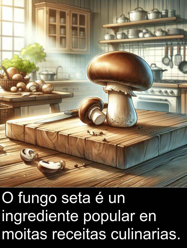 receitas: O fungo seta é un ingrediente popular en moitas receitas culinarias.