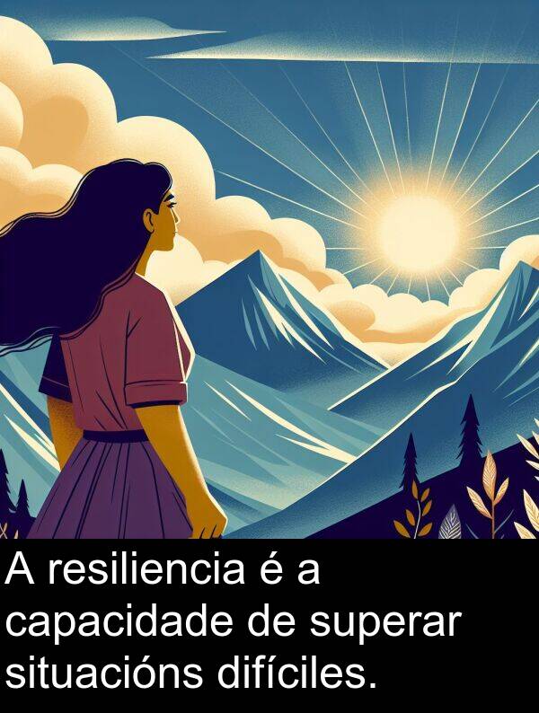 resiliencia: A resiliencia é a capacidade de superar situacións difíciles.