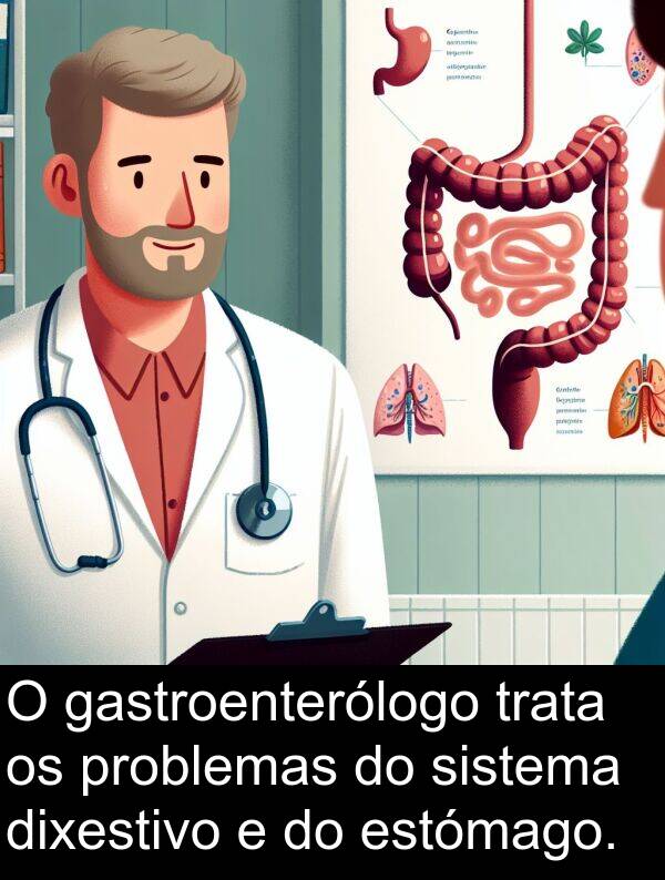 estómago: O gastroenterólogo trata os problemas do sistema dixestivo e do estómago.