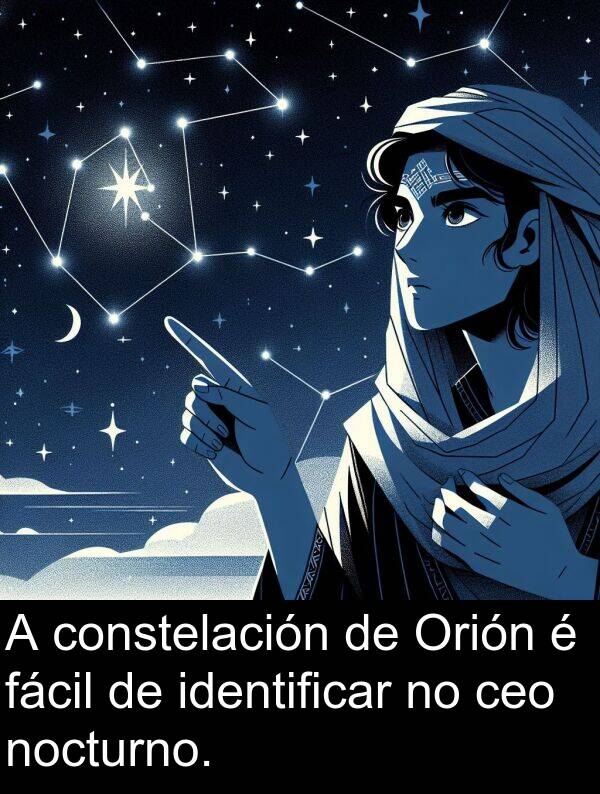 constelación: A constelación de Orión é fácil de identificar no ceo nocturno.