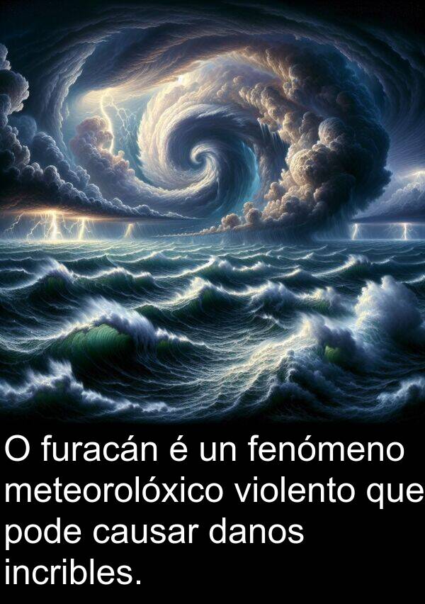 furacán: O furacán é un fenómeno meteorolóxico violento que pode causar danos incribles.