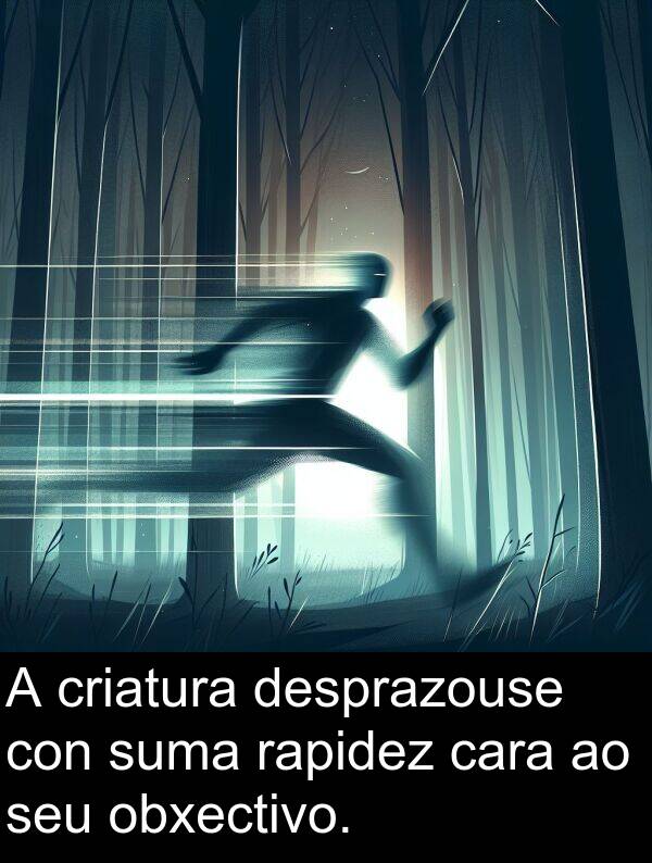 rapidez: A criatura desprazouse con suma rapidez cara ao seu obxectivo.