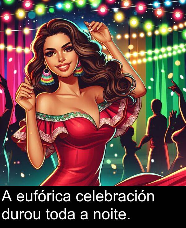 durou: A eufórica celebración durou toda a noite.