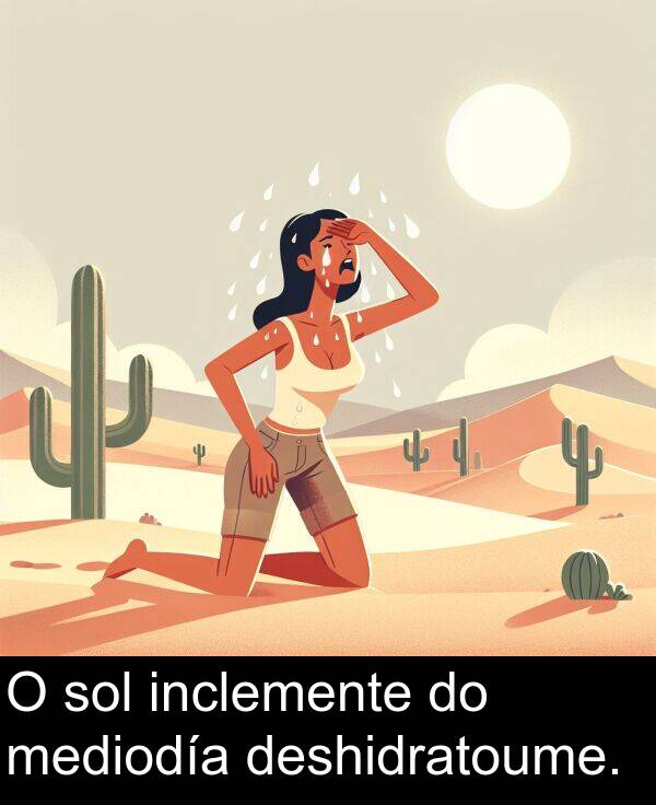 mediodía: O sol inclemente do mediodía deshidratoume.