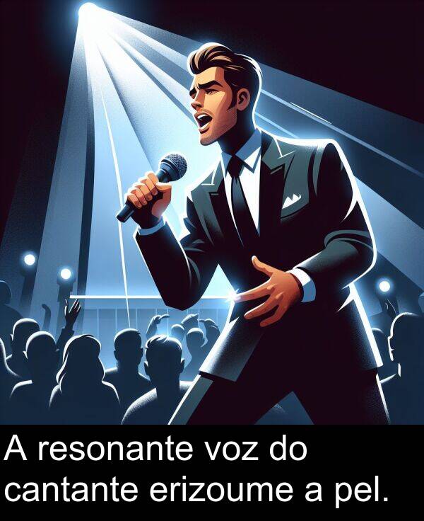 resonante: A resonante voz do cantante erizoume a pel.
