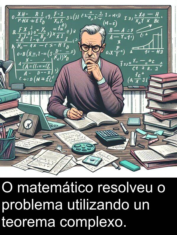 matemático: O matemático resolveu o problema utilizando un teorema complexo.