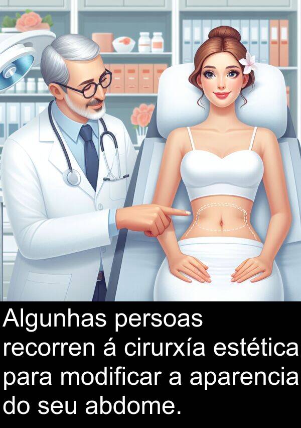 recorren: Algunhas persoas recorren á cirurxía estética para modificar a aparencia do seu abdome.