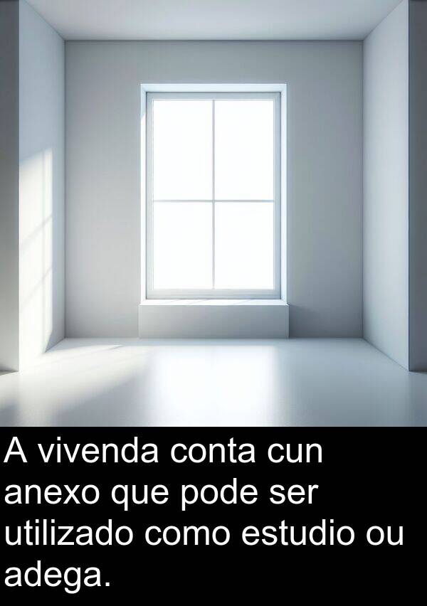 estudio: A vivenda conta cun anexo que pode ser utilizado como estudio ou adega.
