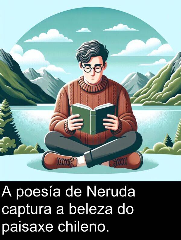 poesía: A poesía de Neruda captura a beleza do paisaxe chileno.