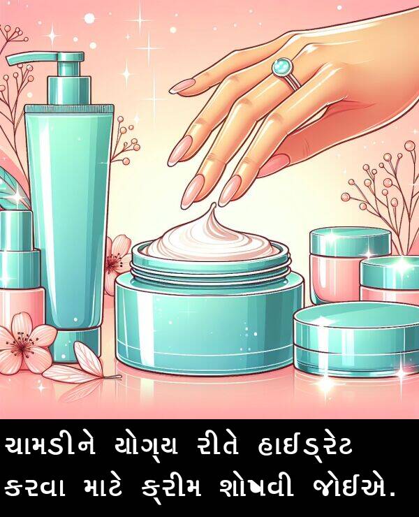 હાઈડ્રેટ: ચામડીને યોગ્ય રીતે હાઈડ્રેટ કરવા માટે ક્રીમ શોષવી જોઈએ.