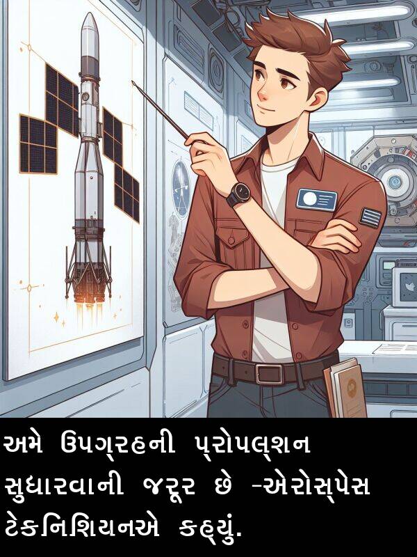 જરૂર: અમે ઉપગ્રહની પ્રોપલ્શન સુધારવાની જરૂર છે -એરોસ્પેસ ટેકનિશિયનએ કહ્યું.