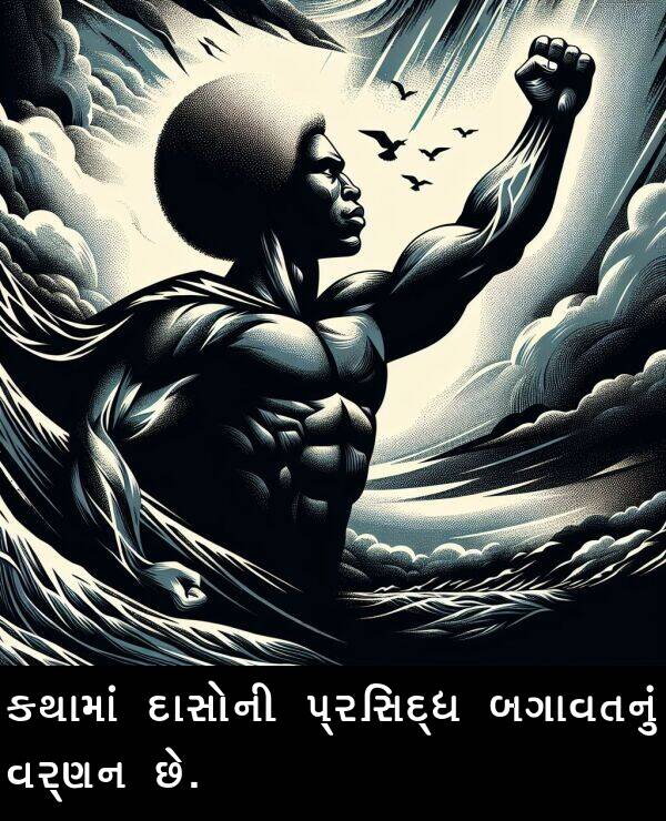 બગાવતનું: કથામાં દાસોની પ્રસિદ્ધ બગાવતનું વર્ણન છે.