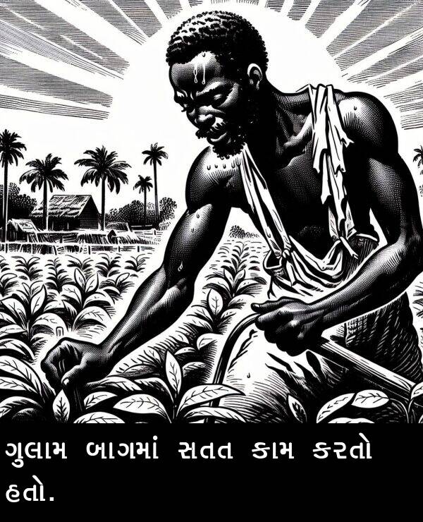સતત: ગુલામ બાગમાં સતત કામ કરતો હતો.