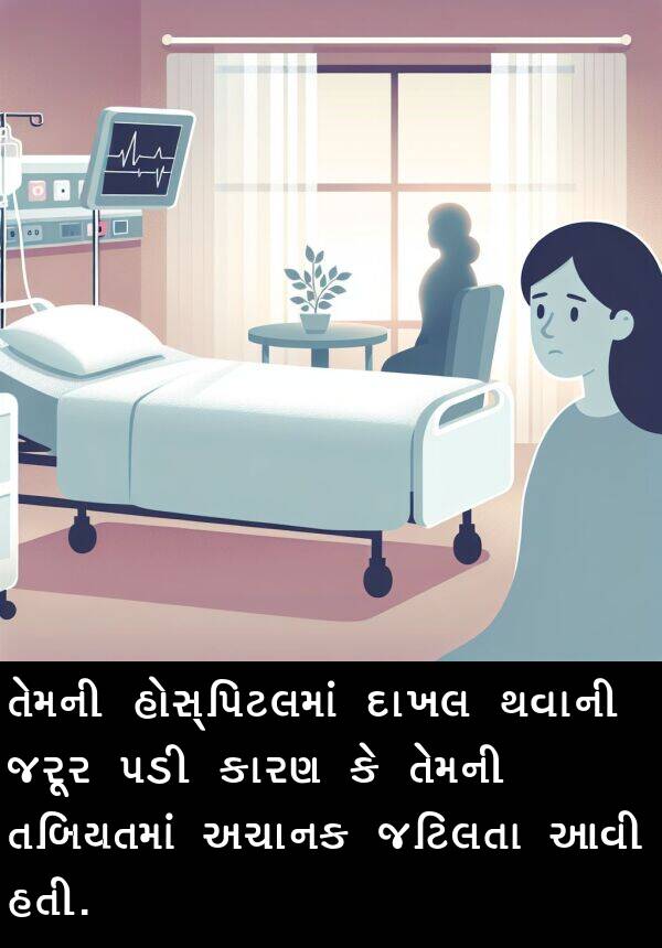 જટિલતા: તેમની હોસ્પિટલમાં દાખલ થવાની જરૂર પડી કારણ કે તેમની તબિયતમાં અચાનક જટિલતા આવી હતી.