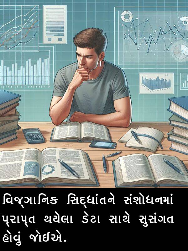 હોવું: વિજ્ઞાનિક સિદ્ધાંતને સંશોધનમાં પ્રાપ્ત થયેલા ડેટા સાથે સુસંગત હોવું જોઈએ.