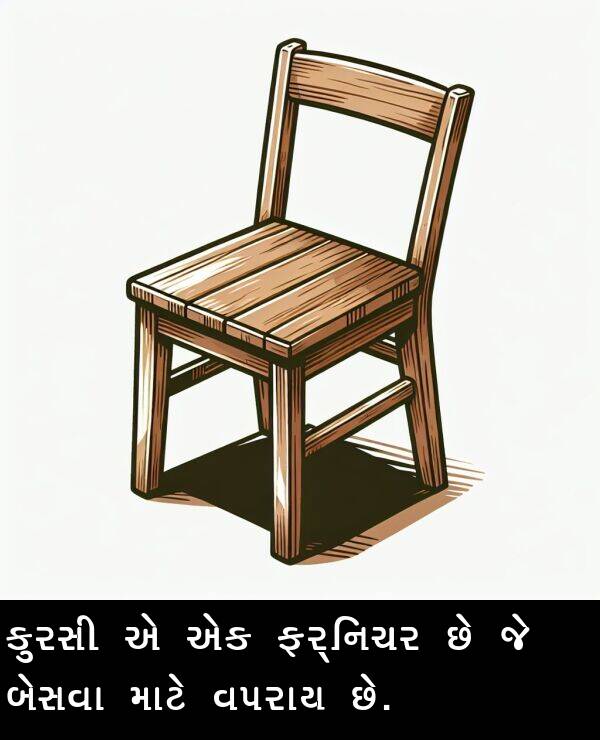 બેસવા: કુરસી એ એક ફર્નિચર છે જે બેસવા માટે વપરાય છે.