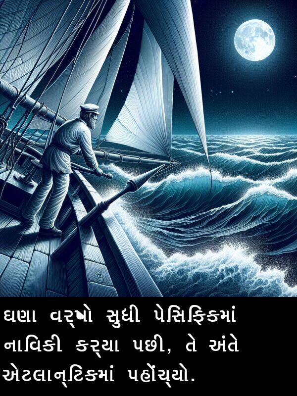એટલાન્ટિકમાં: ઘણા વર્ષો સુધી પેસિફિકમાં નાવિકી કર્યા પછી, તે અંતે એટલાન્ટિકમાં પહોંચ્યો.