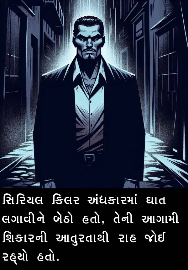 આગામી: સિરિયલ કિલર અંધકારમાં ઘાત લગાવીને બેઠો હતો, તેની આગામી શિકારની આતુરતાથી રાહ જોઈ રહ્યો હતો.