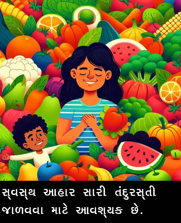 જાળવવા: સ્વસ્થ આહાર સારી તંદુરસ્તી જાળવવા માટે આવશ્યક છે.