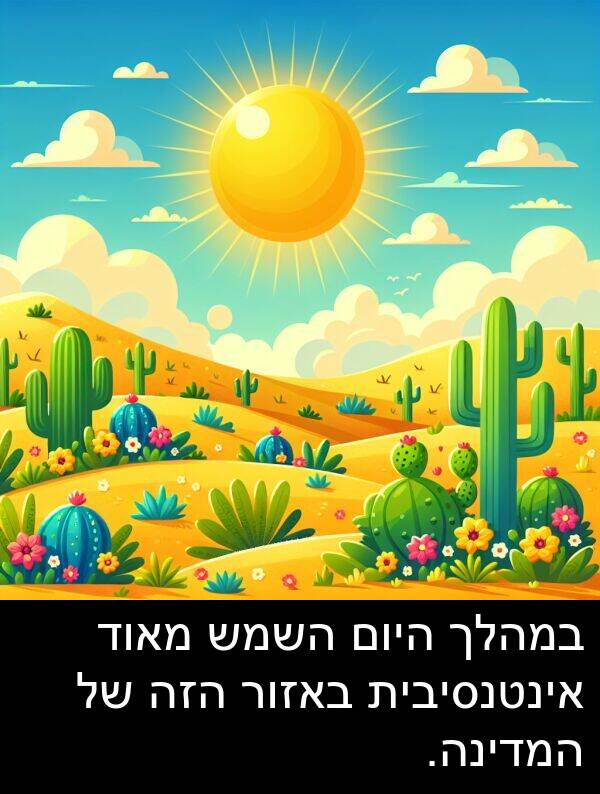באזור: במהלך היום השמש מאוד אינטנסיבית באזור הזה של המדינה.