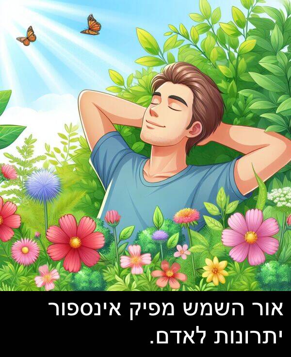 אינספור: אור השמש מפיק אינספור יתרונות לאדם.