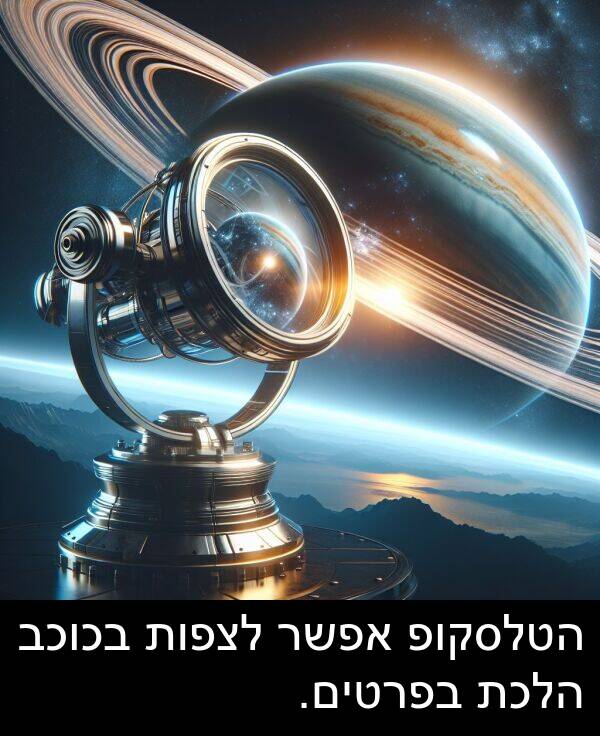 הטלסקופ: הטלסקופ אפשר לצפות בכוכב הלכת בפרטים.