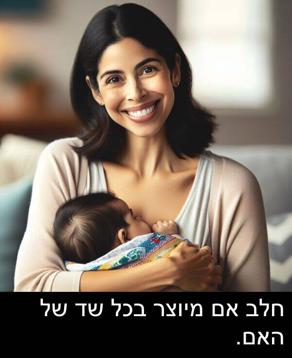 חלב: חלב אם מיוצר בכל שד של האם.