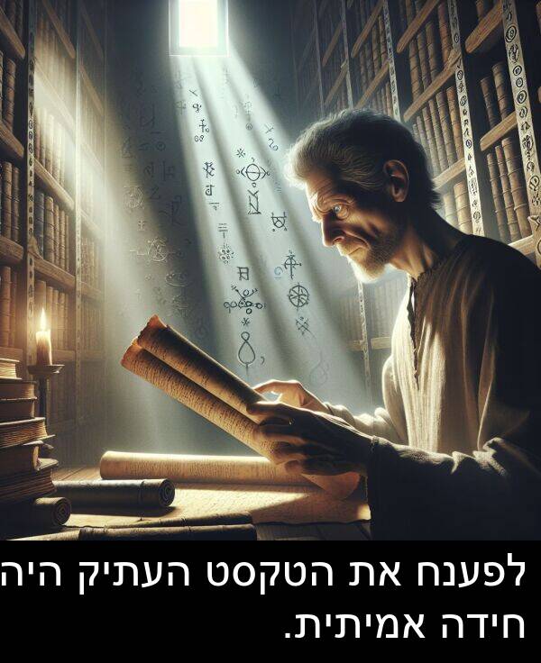 חידה: לפענח את הטקסט העתיק היה חידה אמיתית.