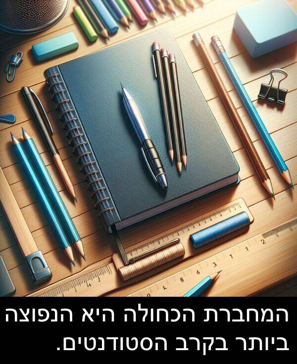 הכחולה: המחברת הכחולה היא הנפוצה ביותר בקרב הסטודנטים.