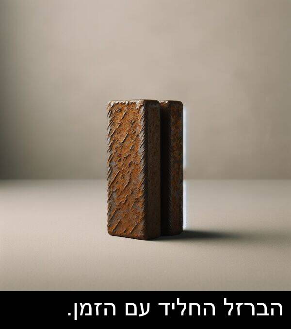 הזמן: הברזל החליד עם הזמן.