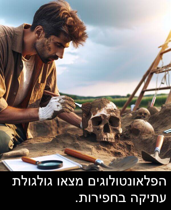 בחפירות: הפלאונטולוגים מצאו גולגולת עתיקה בחפירות.