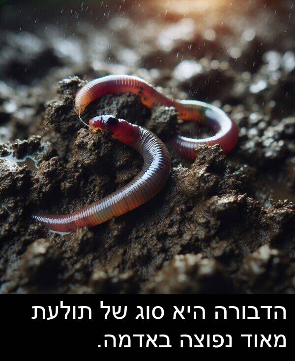 באדמה: הדבורה היא סוג של תולעת מאוד נפוצה באדמה.