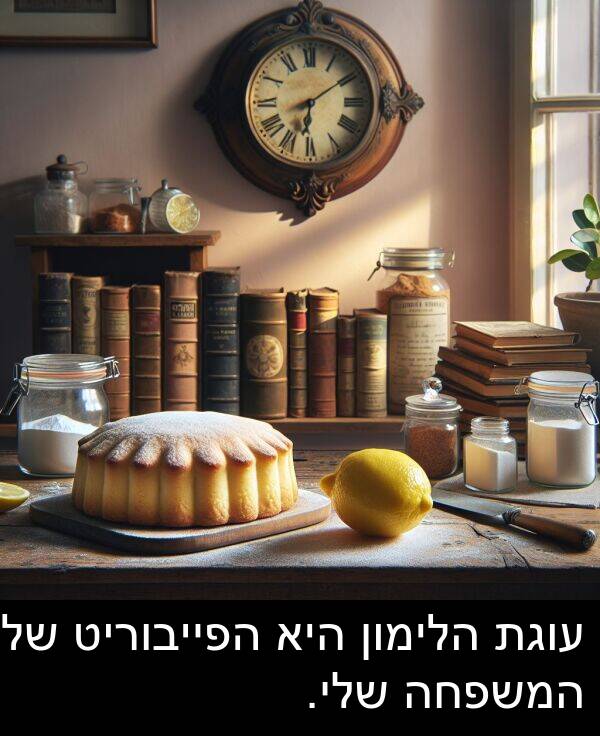 הלימון: עוגת הלימון היא הפייבוריט של המשפחה שלי.