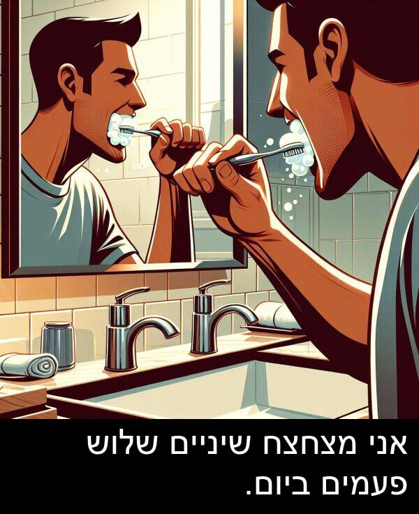 מצחצח: אני מצחצח שיניים שלוש פעמים ביום.