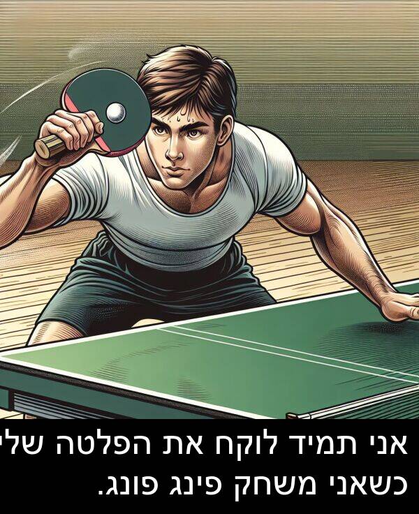 פונג: אני תמיד לוקח את הפלטה שלי כשאני משחק פינג פונג.