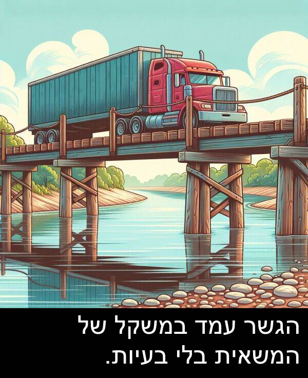 עמד: הגשר עמד במשקל של המשאית בלי בעיות.