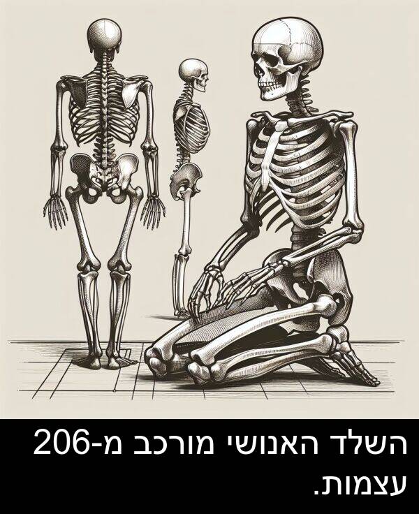 מ: השלד האנושי מורכב מ-206 עצמות.