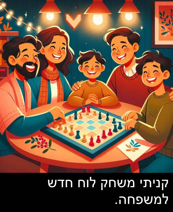 קניתי: קניתי משחק לוח חדש למשפחה.