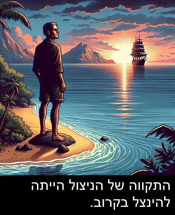 הניצול: התקווה של הניצול הייתה להינצל בקרוב.