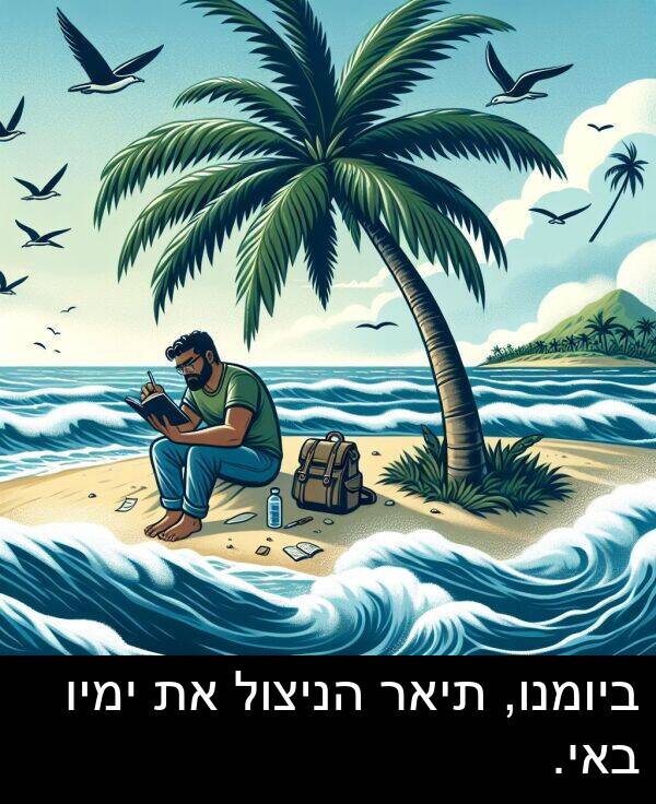 באי: ביומנו, תיאר הניצול את ימיו באי.