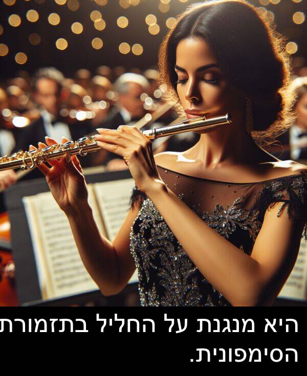 החליל: היא מנגנת על החליל בתזמורת הסימפונית.