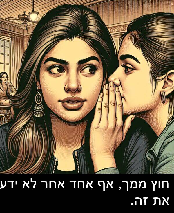 זה: חוץ ממך, אף אחד אחר לא ידע את זה.