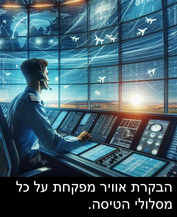 אוויר: הבקרת אוויר מפקחת על כל מסלולי הטיסה.