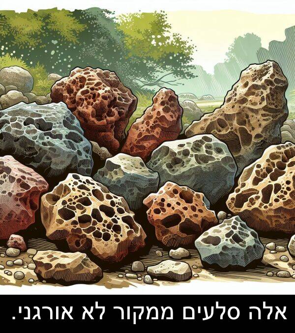 אורגני: אלה סלעים ממקור לא אורגני.