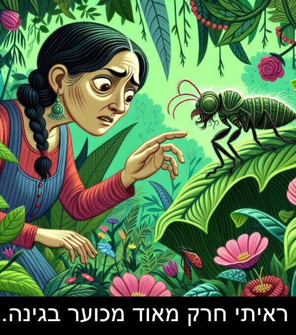 בגינה: ראיתי חרק מאוד מכוער בגינה.